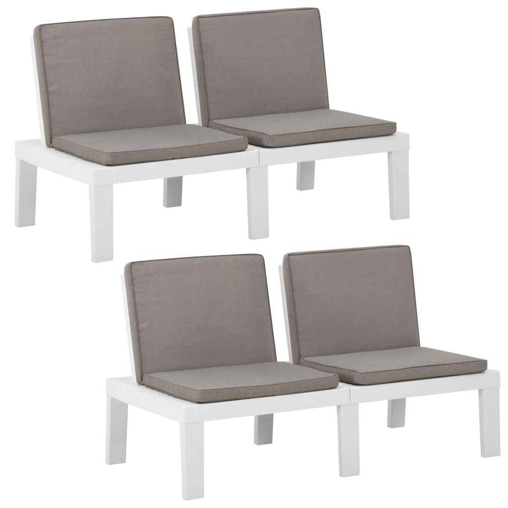 PANGIVO - Lot de 2 bancs de jardin plastique blanc 130 x 65 x 70 cm - PANGIVO - Image 3