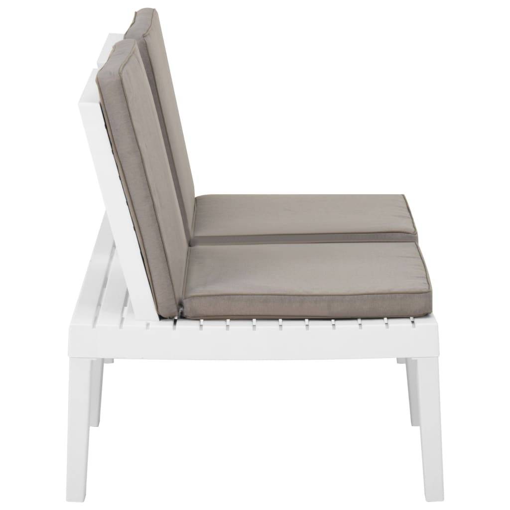 PANGIVO - Lot de 2 bancs de jardin plastique blanc 130 x 65 x 70 cm - PANGIVO - Image 6
