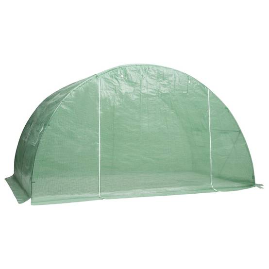 Serre de Jardin Tunnel Acier Galvanisé et PE Culture Hivernage 8m² Vert - ComfortXL Outdoor Living - Image 3