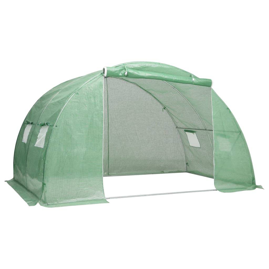 Serre de Jardin Tunnel Acier Galvanisé et PE Culture Hivernage 8m² Vert - ComfortXL Outdoor Living - Image 2