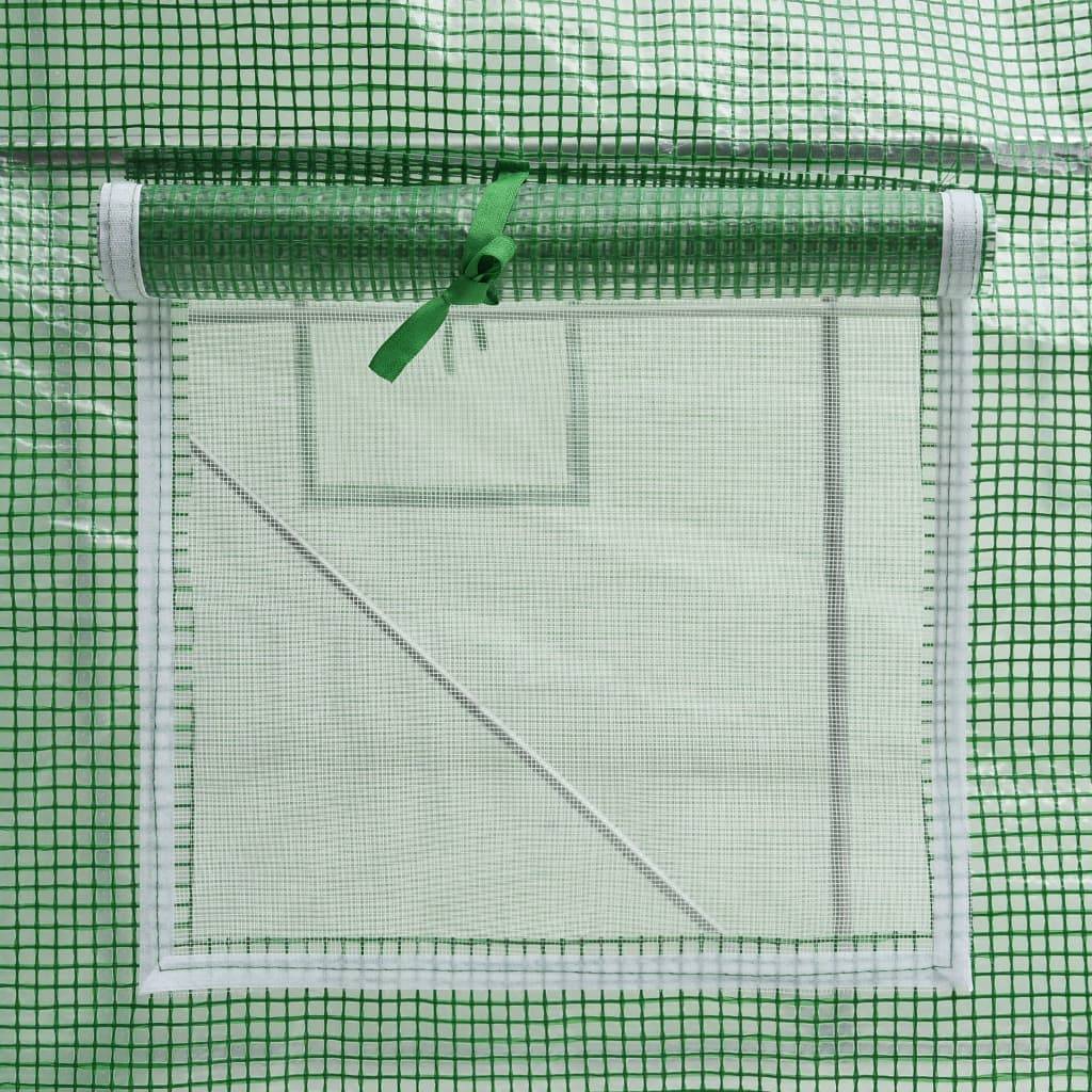 Serre de Jardin Tunnel Acier Galvanisé et PE Culture Hivernage 8m² Vert - ComfortXL Outdoor Living - Image 9