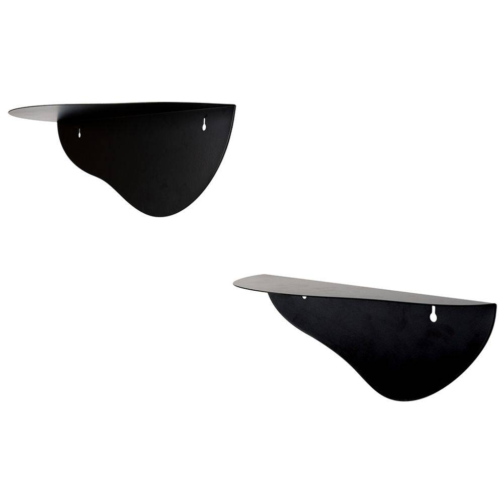 Aubry Gaspard - Étagères en métal noir (lot de 2) - Imagen 4