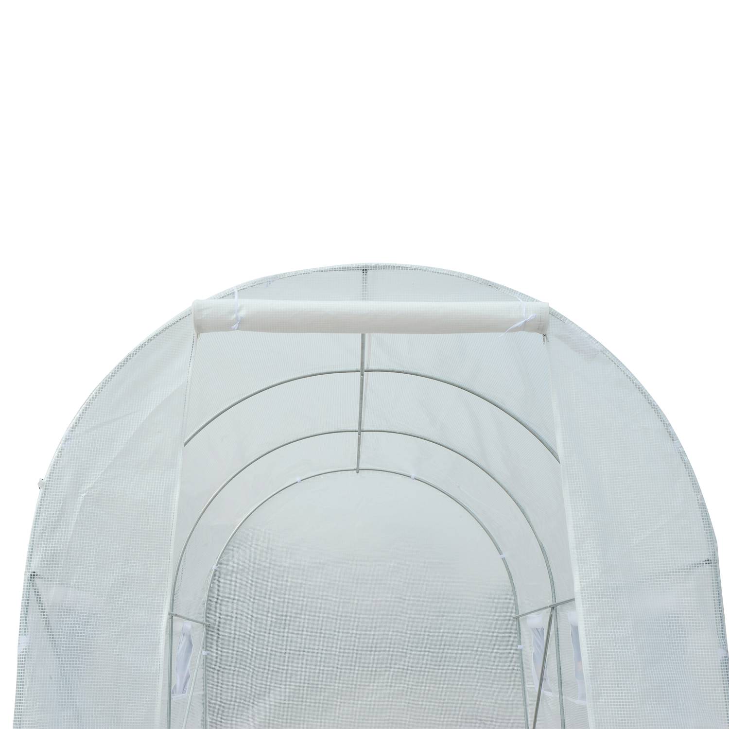 Outsunny - Serre de jardin tunnel surface sol 7m² châssis tubulaire renforcé 18 mm 6 fenêtres blanc - Outsunny - Image 9