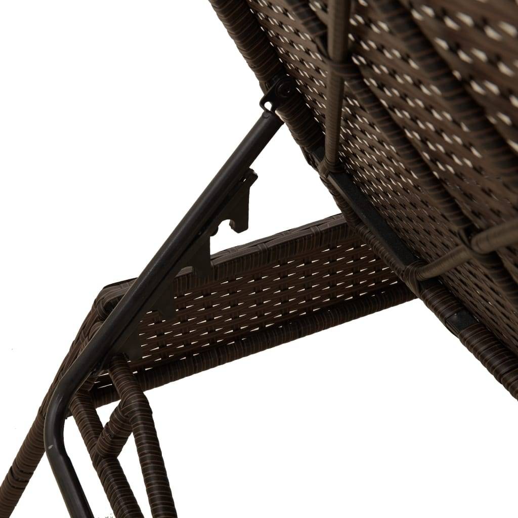 Vidaxl - Chaises longues avec coussins lot de 2 marron résine tressée vidaXL 3261579 - Image 4