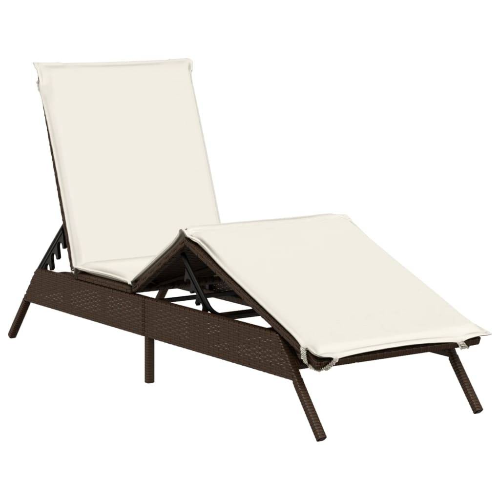 Vidaxl - Chaises longues avec coussins lot de 2 marron résine tressée vidaXL 3261579 - Image 9