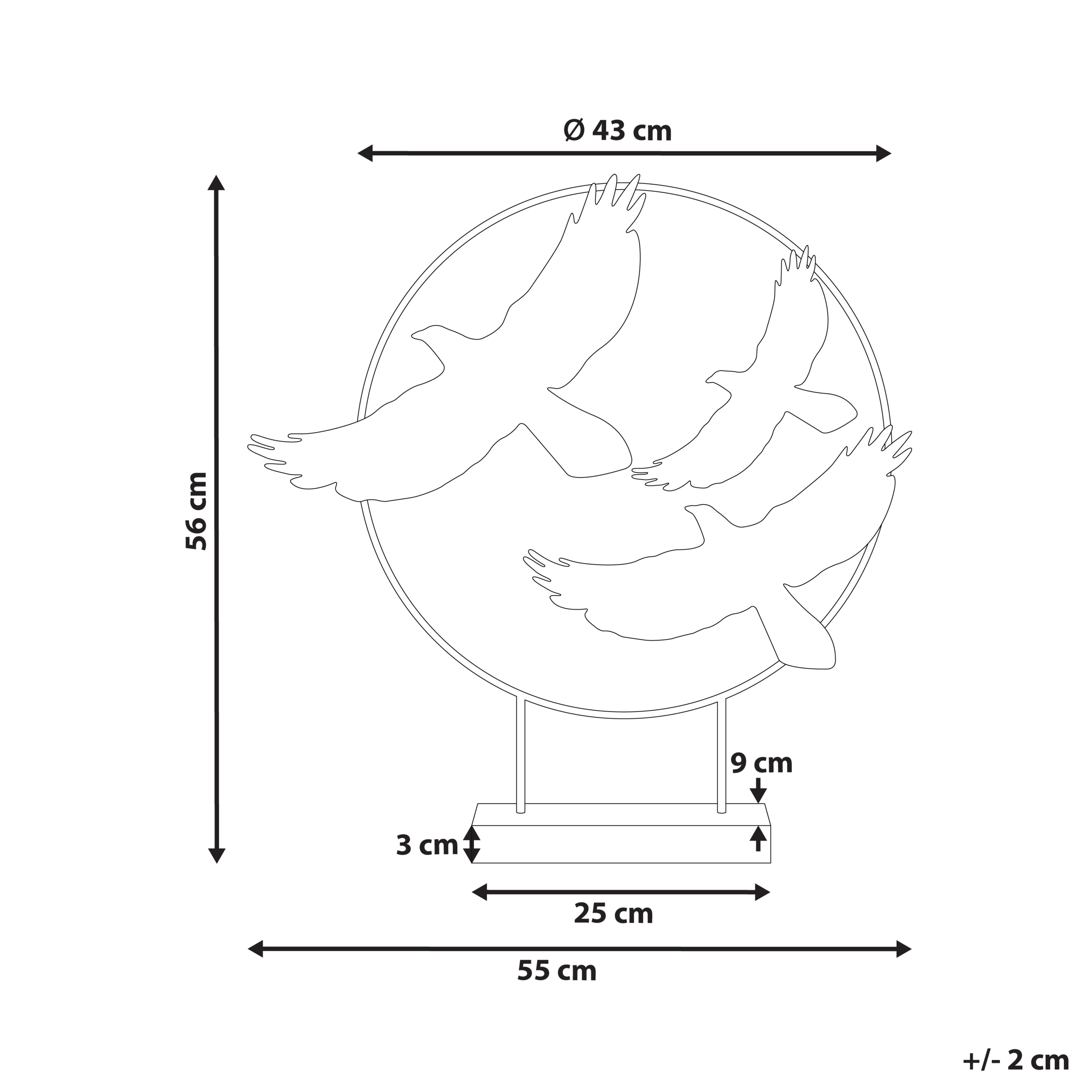 Beliani - Accessoire Décoratif Métal Doré SAMARIUM - 55x9x56- Beliani - Image 3