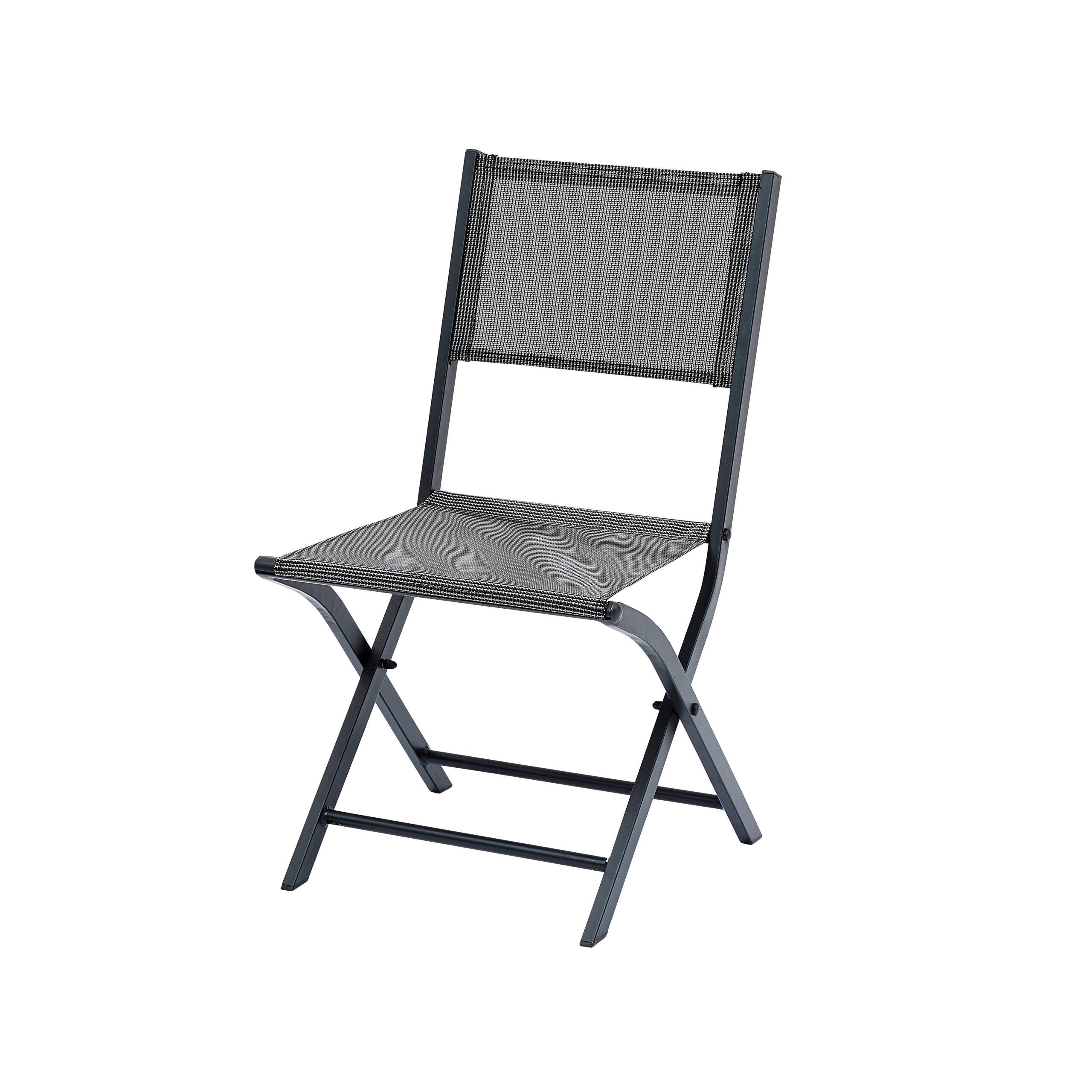 Wilsa Garden - Ensemble MODULO 4/8p en aluminium gris et verre transparent modulable, 4 fauteuils et 4 chaises pliantes - Imagen 5