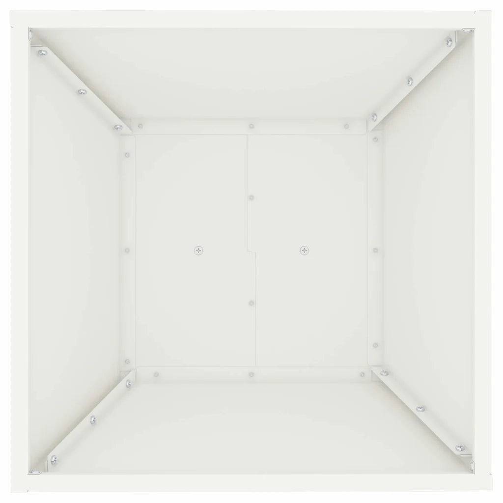 Helloshop26 - Jardinière à pilier moderne extérieur 40 x 40 x 100 cm style élégant minimaliste en matériaux blancs - Image 3