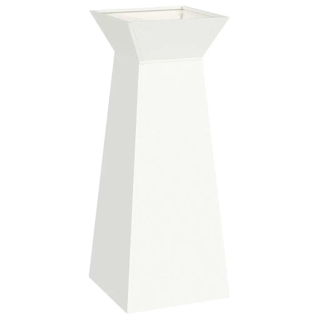 Helloshop26 - Jardinière à pilier moderne extérieur 40 x 40 x 100 cm style élégant minimaliste en matériaux blancs - Image 1