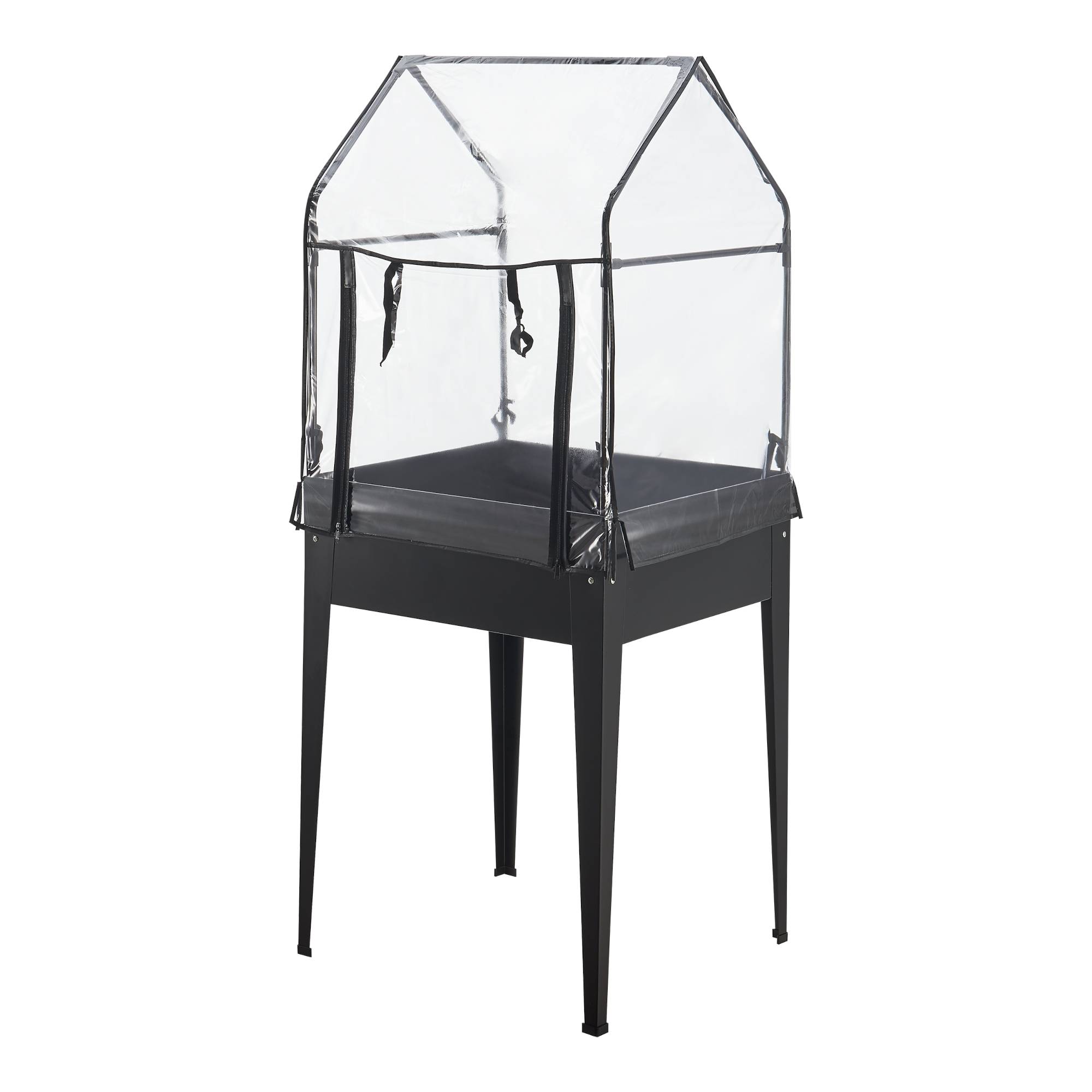 Potager surélevé Katwijk à hauteur ergonomique en acier et PVC 60 x 60 x 152 cm anthracite [en.casa] - Imagen 1