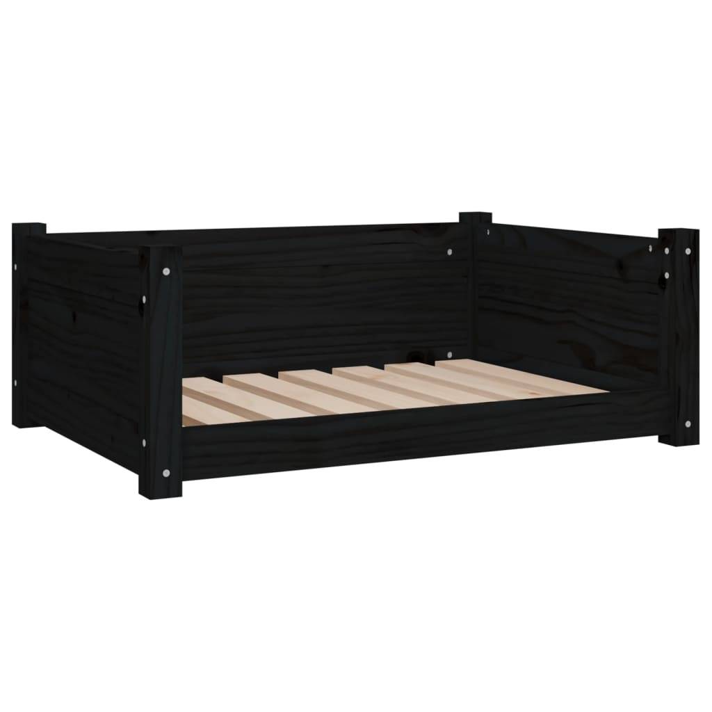 Vidaxl - Lit pour chien Noir 75,5x55,5x28 cm Bois de pin solide vidaXL 821456 - Imagen 2
