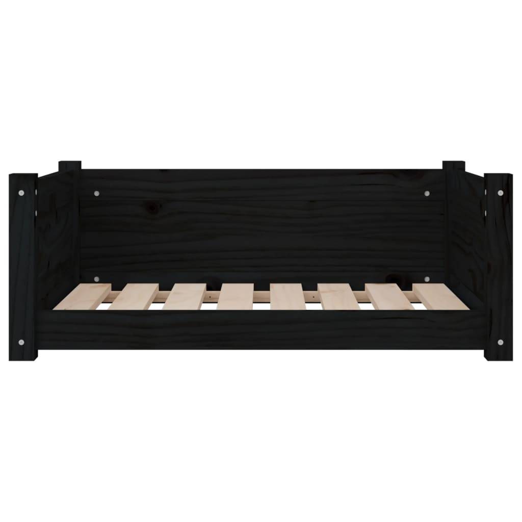 Vidaxl - Lit pour chien Noir 75,5x55,5x28 cm Bois de pin solide vidaXL 821456 - Imagen 5
