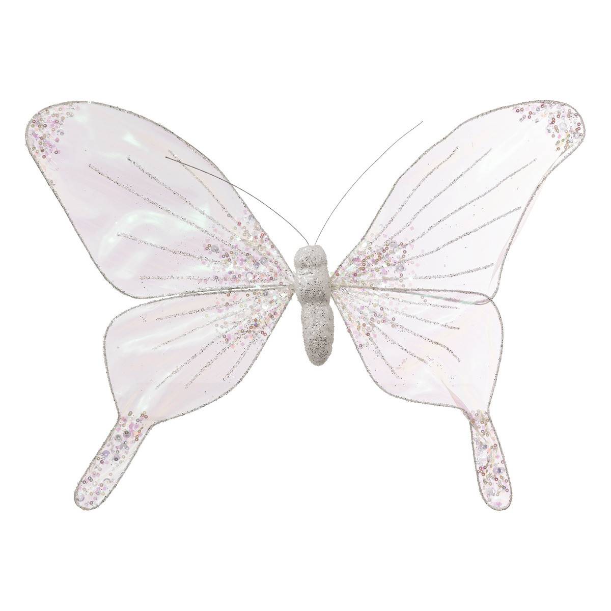 Fééric Lights & Christmas - Déco de noël Papillon multicolore et pailleté L 45 cm - Imagen 1