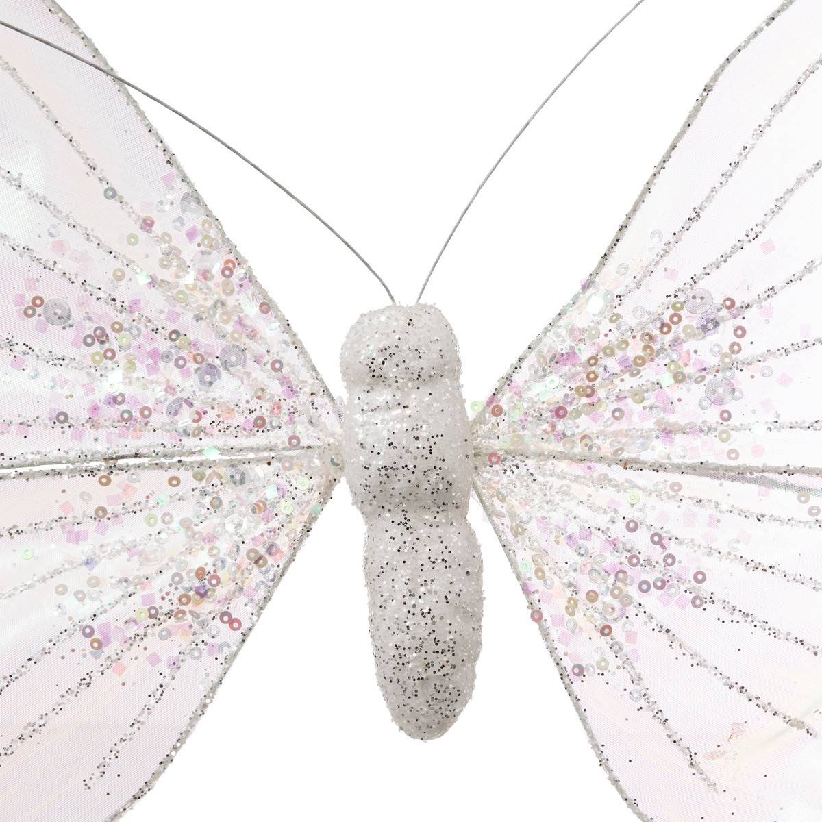 Fééric Lights & Christmas - Déco de noël Papillon multicolore et pailleté L 45 cm - Imagen 2