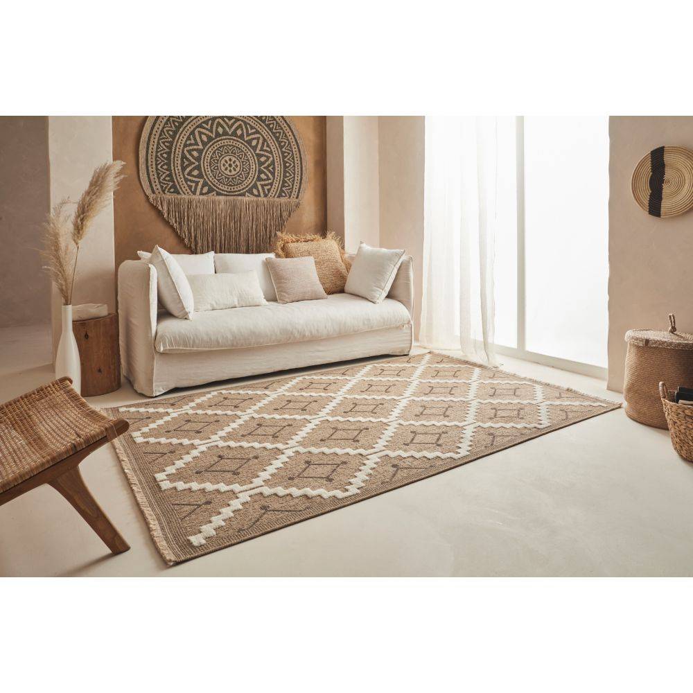 Jardindeco - Tapis intérieur extérieur aspect jute marron Tijuana 9041 230 x 160 cm - Imagen 2