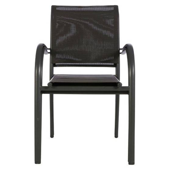 Hesperide - Fauteuil de jardin empilable "Piazza" anthracite & graphite aluminium traité époxy Hespéride - Image 5