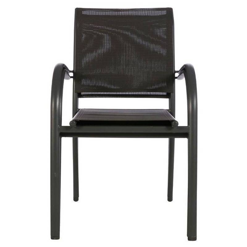Hesperide - Fauteuil de jardin empilable "Piazza" anthracite & graphite aluminium traité époxy Hespéride - Image 5