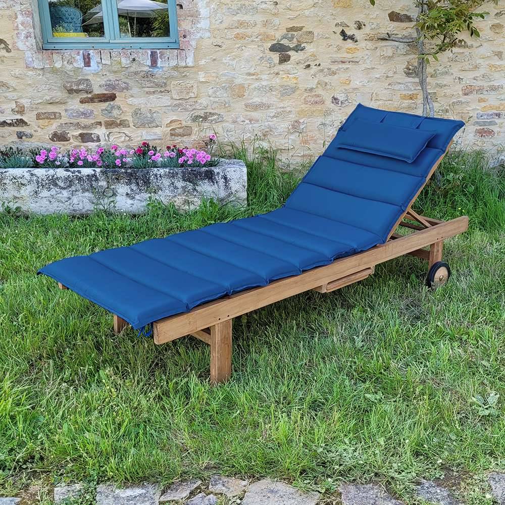 Matelas bleu marine pour bain de soleil - TECK'Attitude - Image 2