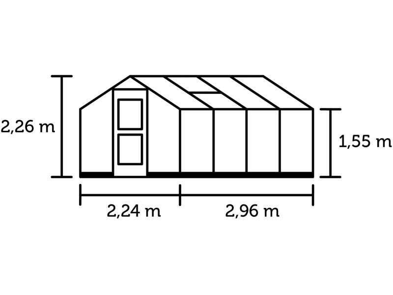 Juliana - Serre en polycarbonate 6,6 m² Compact, anthracite - Juliana - Image 3