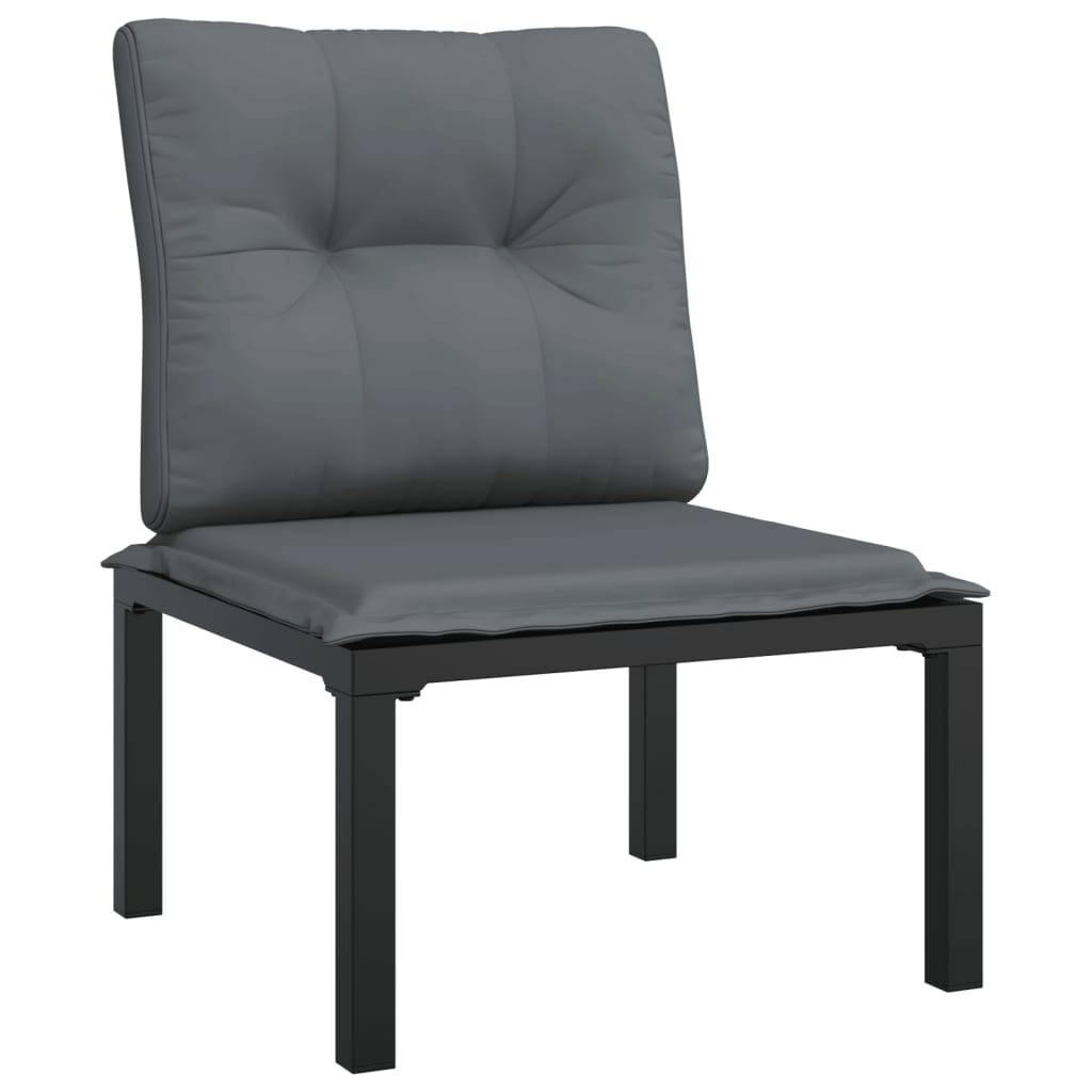 Helloshop26 - Salon de jardin meuble d'extérieur ensemble de mobilier 5 pièces noir et gris résine tressée - Imagen 3