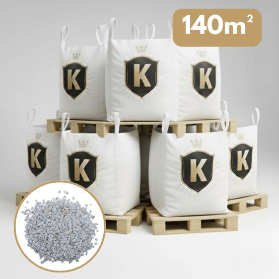 Gravier marbre blanc cristal 8/12 mm – Pack 7 Big Bag +/- 1,5T – 140 m² - Image 1