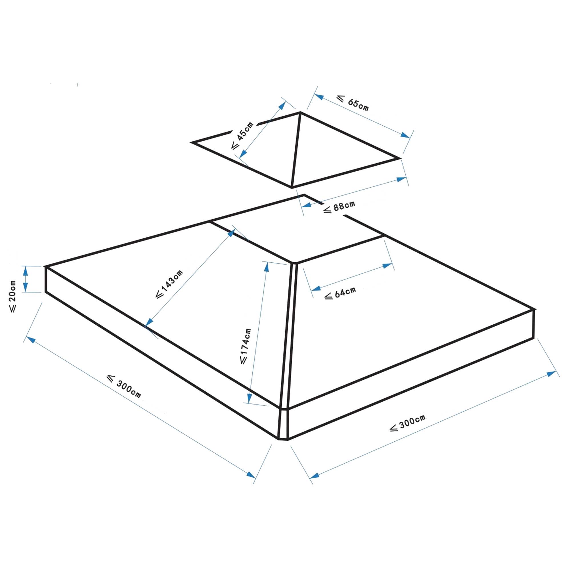 Homcom - Toit de Remplacement pour Gazebo, Pavillon, Tonnelle Tente 3x3m Toile de Rechange Vert Foncé - Outsunny - Imagen 3