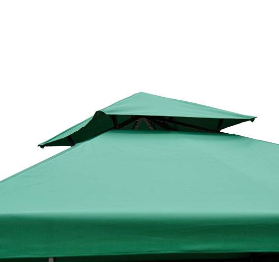 Homcom - Toit de Remplacement pour Gazebo, Pavillon, Tonnelle Tente 3x3m Toile de Rechange Vert Foncé - Outsunny - Imagen 6