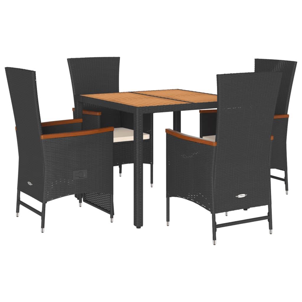 Salon de Jardin 4 Personnes Résine Tressée et Bois, 2 Chaises Relax avec Repose-pieds – ComfortXL Outdoor Living - Image 2