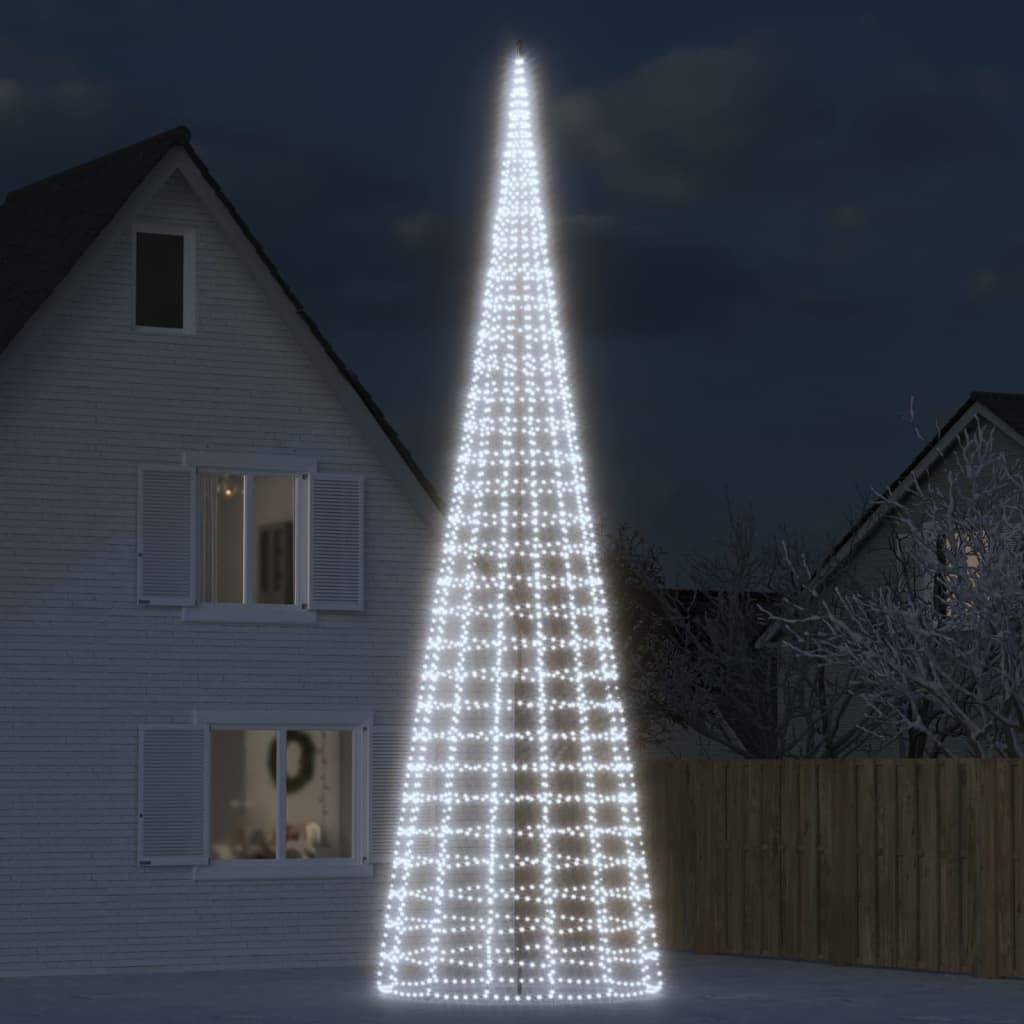 Sapin De Noël - Arbre de Noël lumineux sur mât de drapeau 3000 LED blanc 800 cm - Image 2