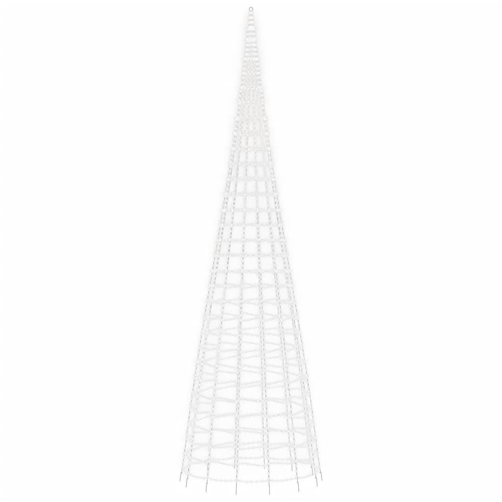 Sapin De Noël - Arbre de Noël lumineux sur mât de drapeau 3000 LED blanc 800 cm - Image 4