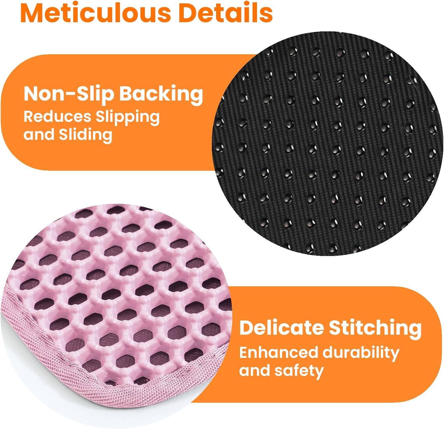Tapis de litière pour chat, double couche, nid d'abeille, antidérapant, imperméable et anti-urine, accessoire pour chat, 30*45 cm, rose-Lytech - Image 6