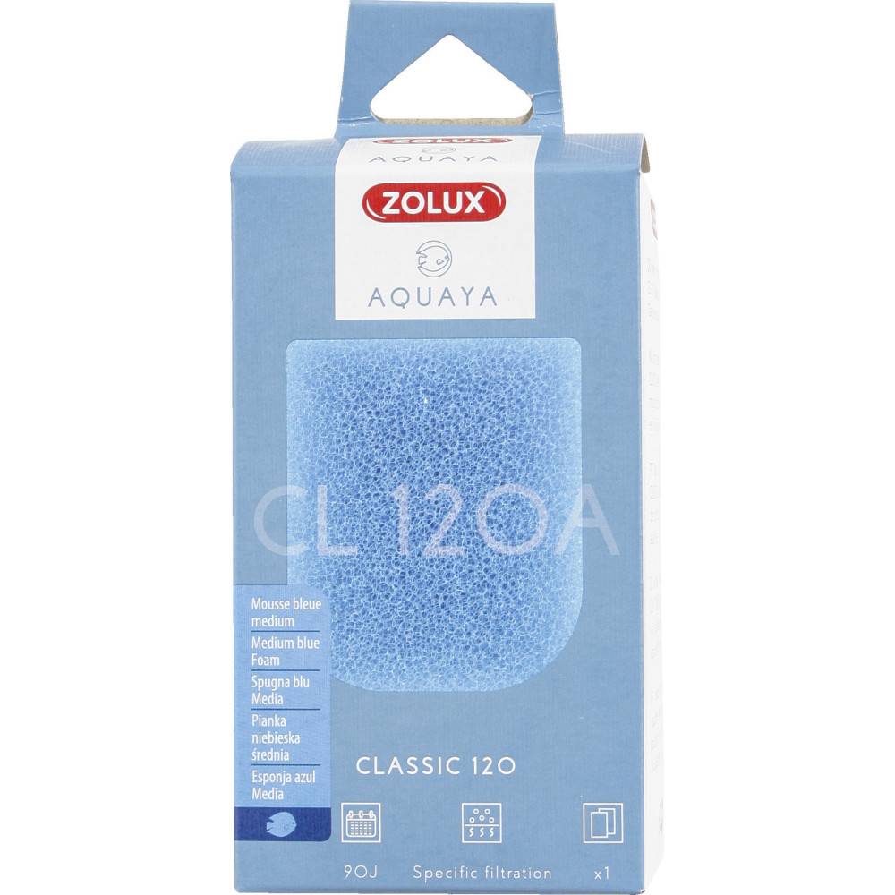 Zolux - Mousse bleue medium CL 120 A pour pompe classic 120 pour aquarium - Imagen 2