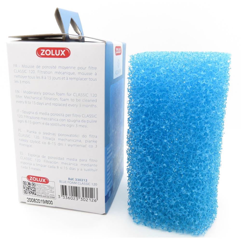 Zolux - Mousse bleue medium CL 120 A pour pompe classic 120 pour aquarium - Imagen 4