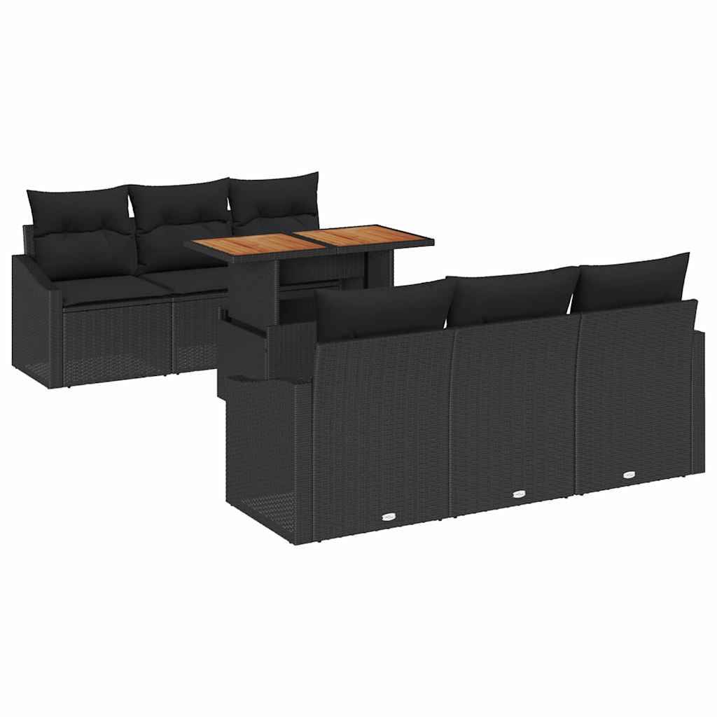 ComfortXL - Salon de jardin modulable 7 pièces en poly rotin avec rangement intégré Noir – ComfortXL Outdoor Living - Image 2