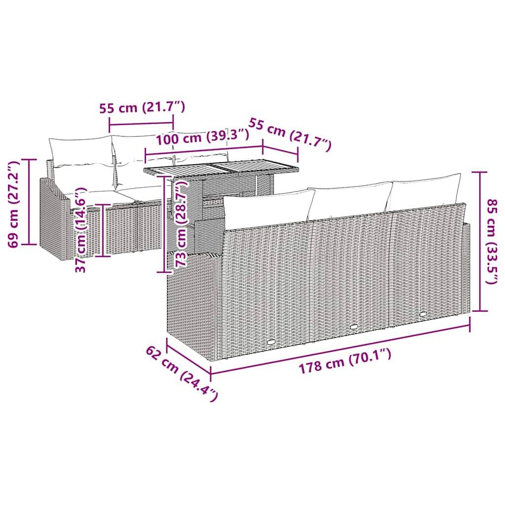 ComfortXL - Salon de jardin modulable 7 pièces en poly rotin avec rangement intégré Noir – ComfortXL Outdoor Living - Image 5