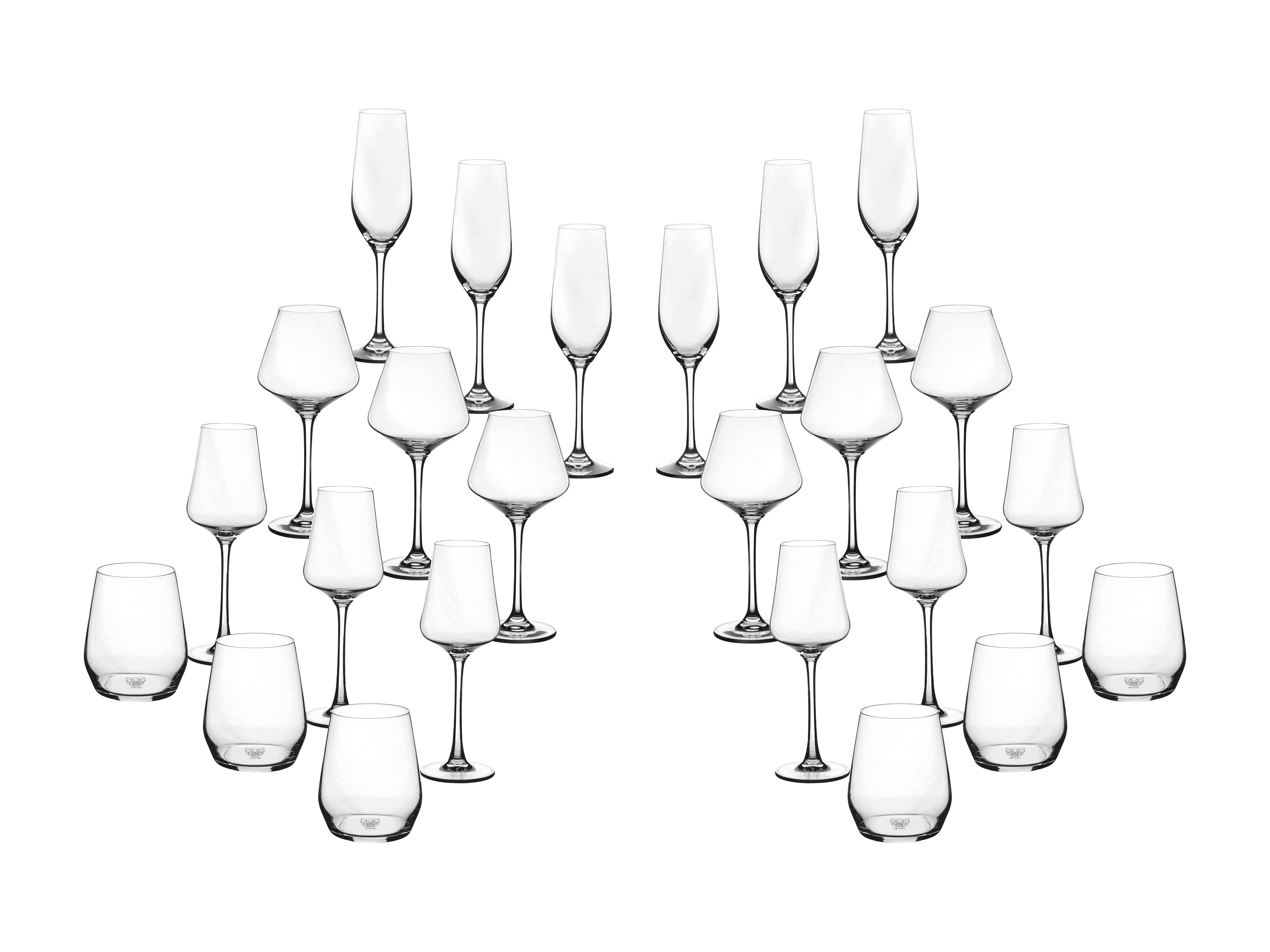 Lot de 24 Set Complet en Cristallin (cristal sans plomb) "LAGOM", Bjorn