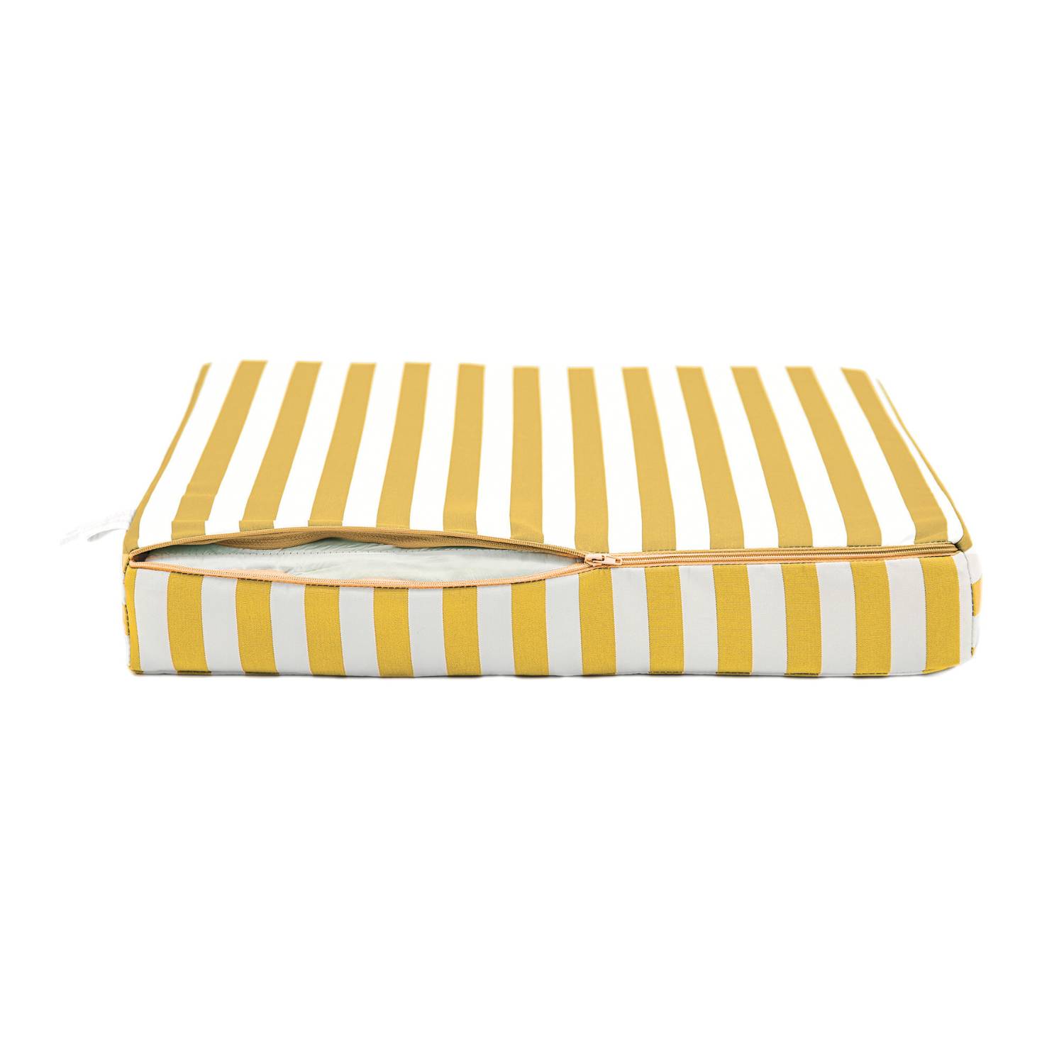 Coussins pour salon de jardin déhoussable 50x50cm Rayure jaunes - Déco arts - Image 7