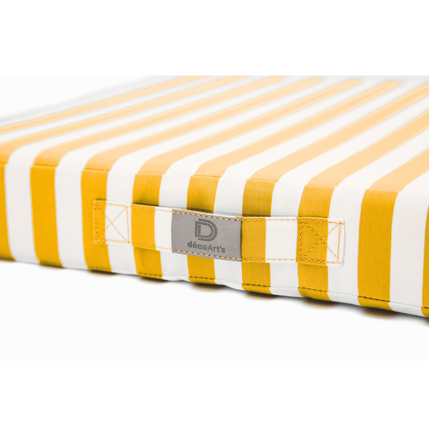 Coussins pour salon de jardin déhoussable 50x50cm Rayure jaunes - Déco arts - Image 4