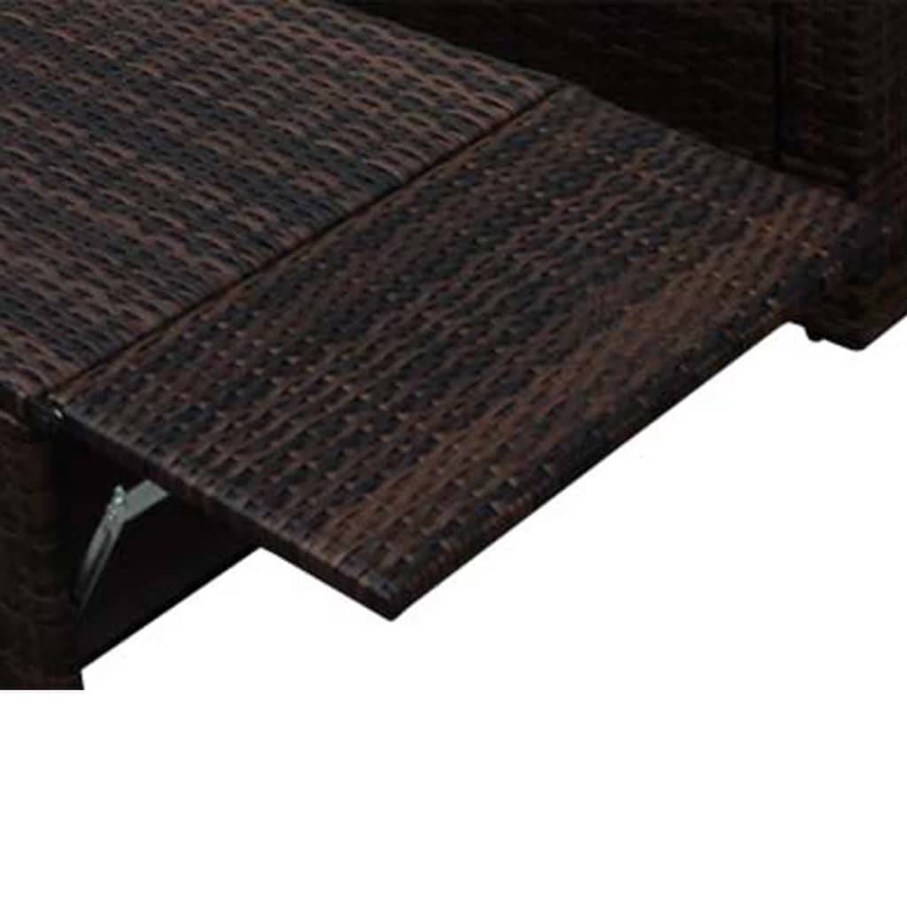 Helloshop26 - Salon de jardin meuble d'extérieur ensemble de mobilier 2 pièces avec coussins résine tressée marron - Imagen 5