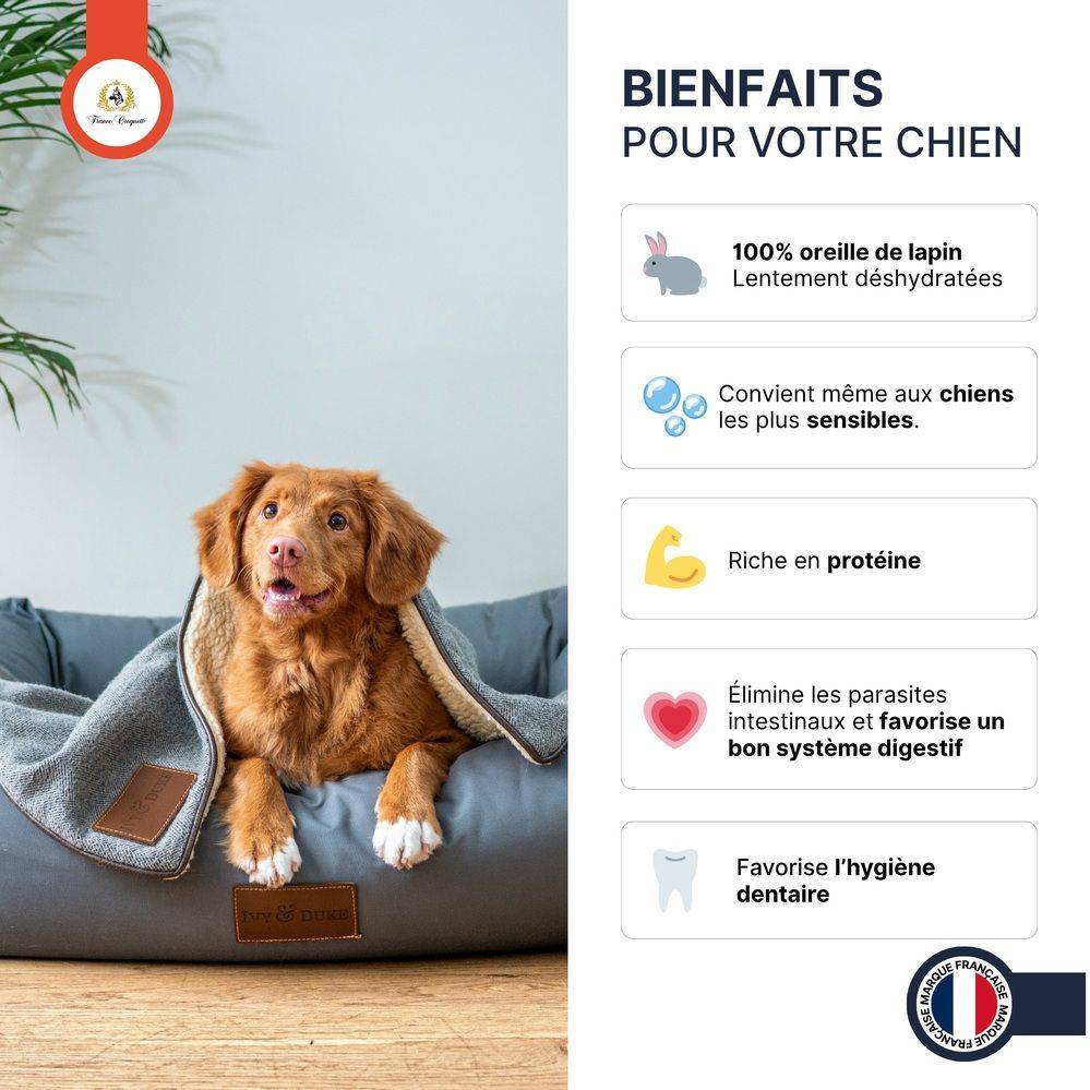 France Croquettes - France Croquettes Friandise pour chien Oreilles de lapin poilues - 200 g - Image 3