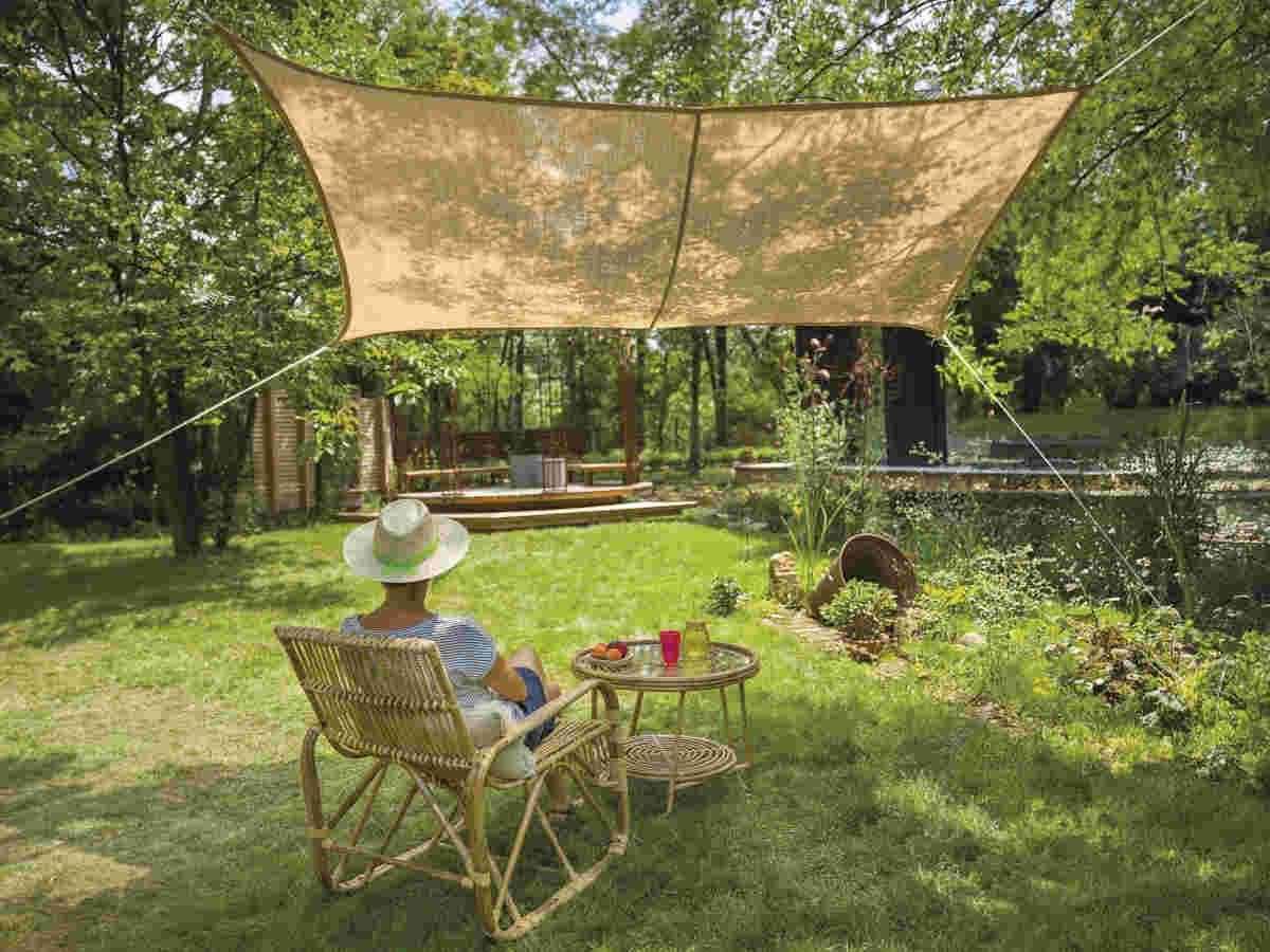 Voile d'ombrage Naturelle Jute Rectangulaire 3 x 2 m - Jardiline