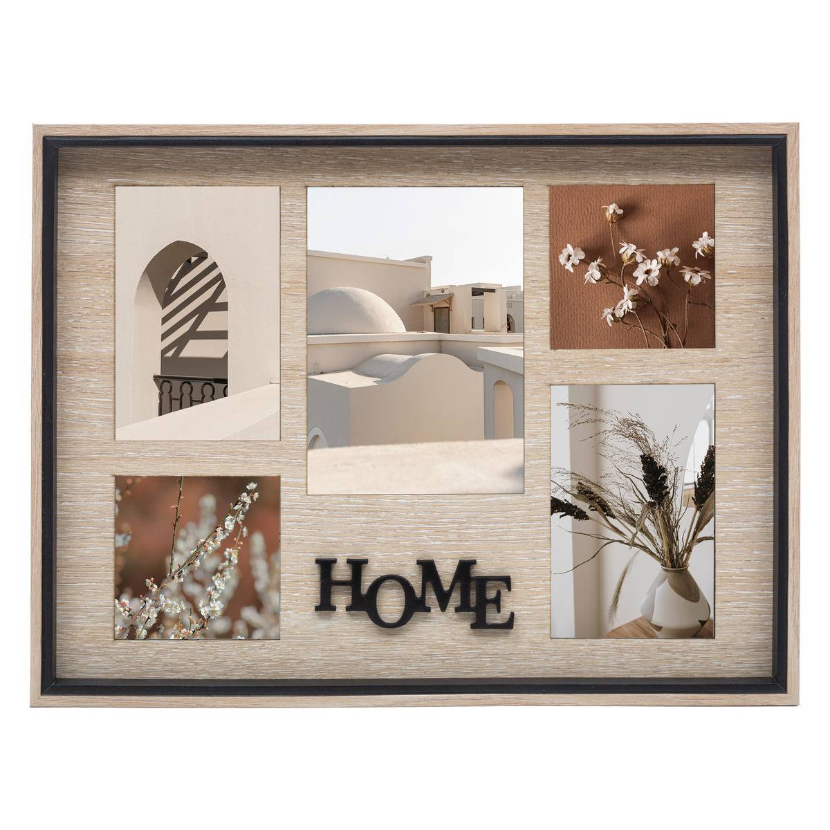 Atmosphera - Pèle-mêle "Ewen" en bois 5 photos H31,8cm - Atmosphera Créateur d'intérieur - Imagen 2