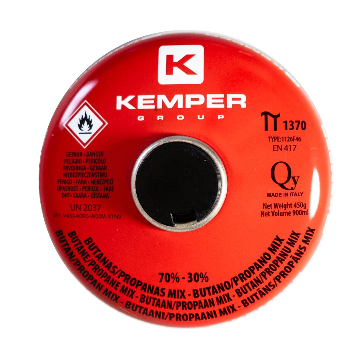 Cartouche de gaz 450g Butane propane mix Valve 7/16 KEMPER - Imagen 2