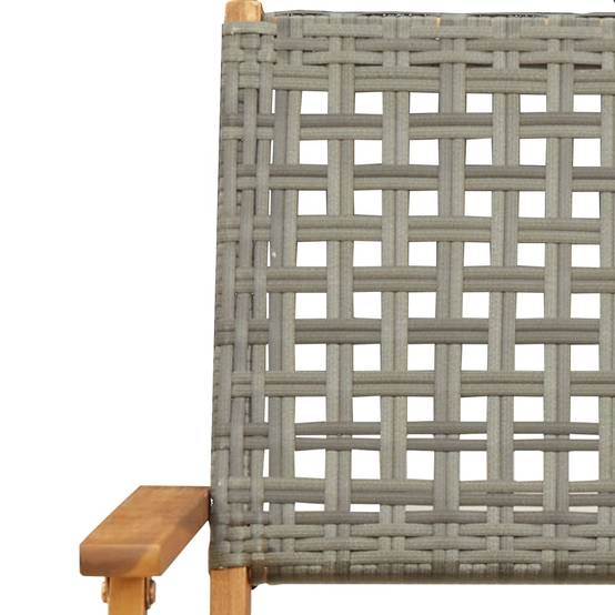 Ensemble de 5 pcs table de jardin avec chaises - mobilier de jardin résine tressée et bois massif-JU2690 - Image 10