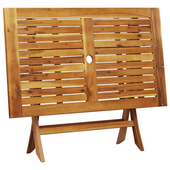 Ensemble de 5 pcs table de jardin avec chaises - mobilier de jardin résine tressée et bois massif-JU2690 - Image 8