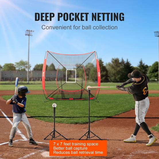 Vevor - VEVOR Filet d'Entraînement de Baseball Softball 213,4x210 cm (Filet Uniquement) - Image 6