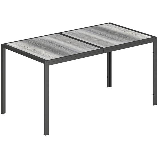 Outsunny - Table de jardin pour 4 à 6 personnes pieds en acier gris - Image 1