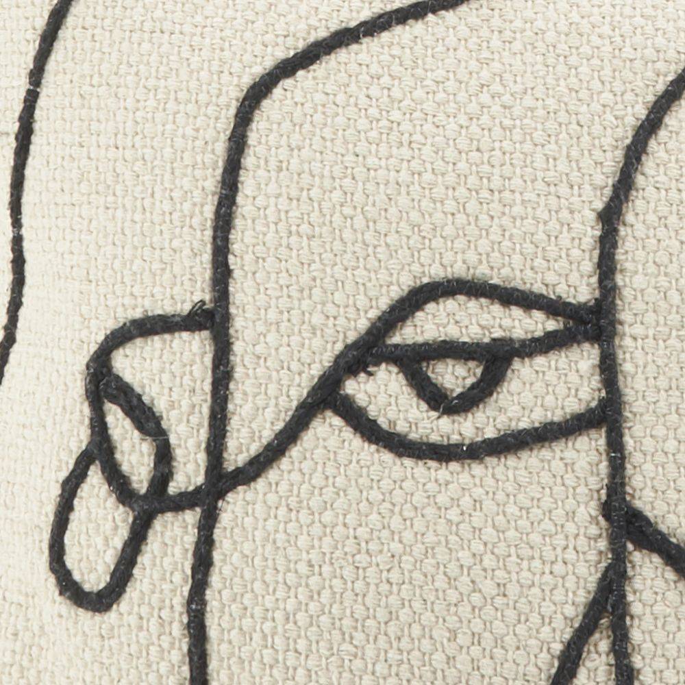 Aubry Gaspard - Coussin en coton Visage 45 x 45 cm - Image 3