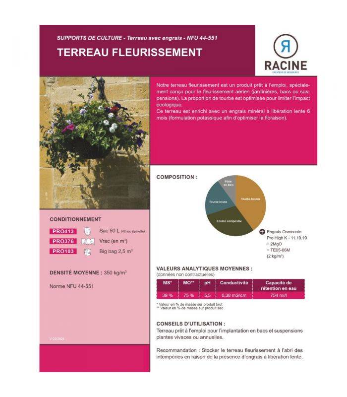 Terreau engrais fleurissement, sac de 50 l, plantes vivaces et annuelles - PRO413 - Image 5