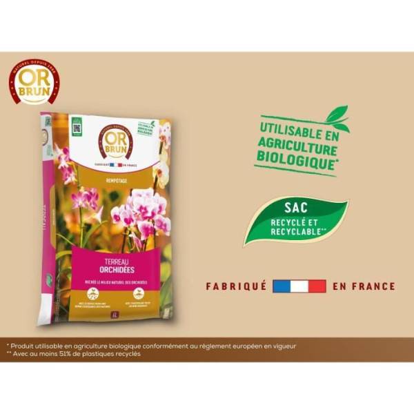 Or Brun - Terreau Orchidées Uab 6 L / Nc - Or Brun - Image 3